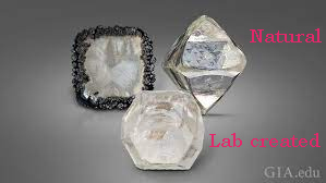 Lab-created rough diamond VS natural one Lab-created rough diamond VS natural one